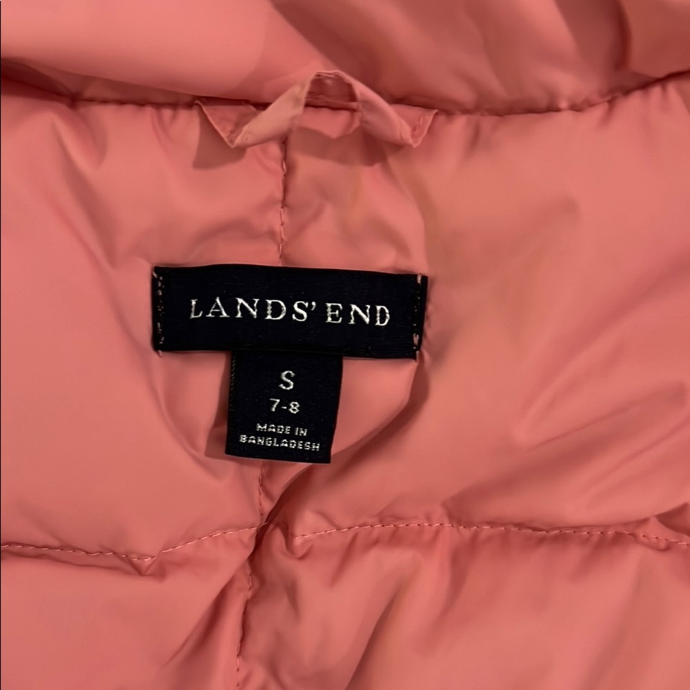Lands' End Pink Kids Puffer Vest - Picture 3 of 3